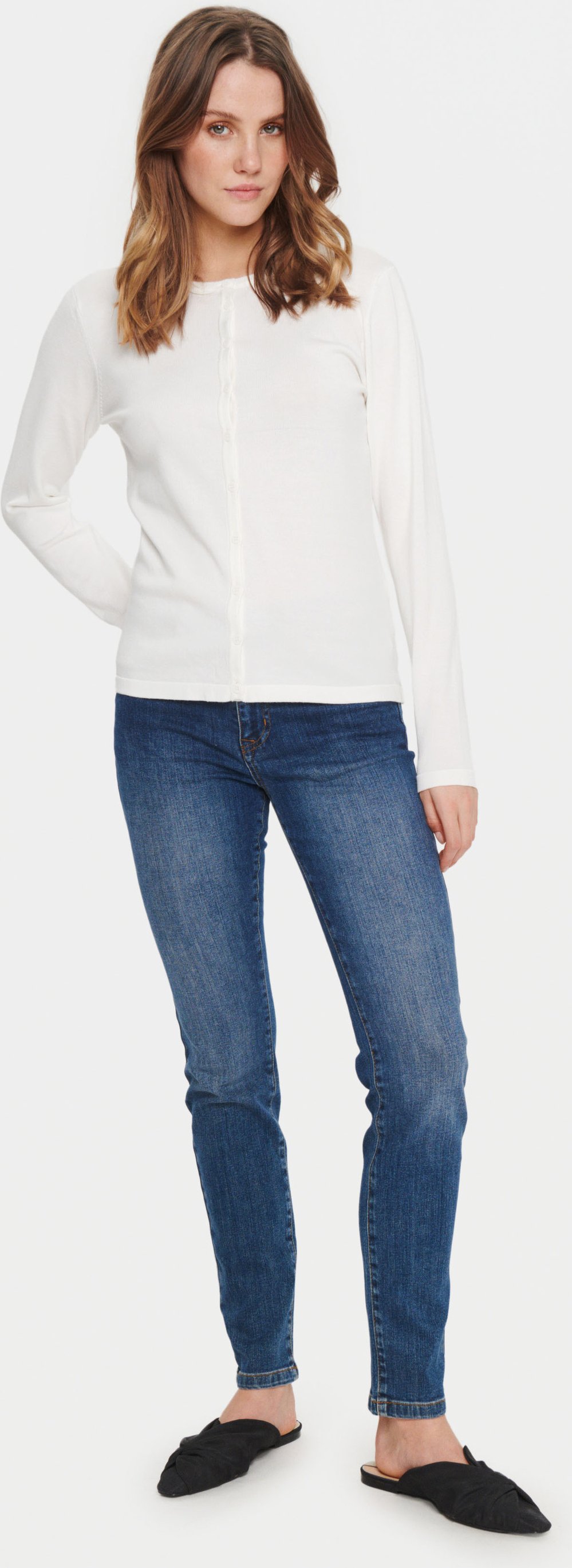 Strickjacke Classic fit white