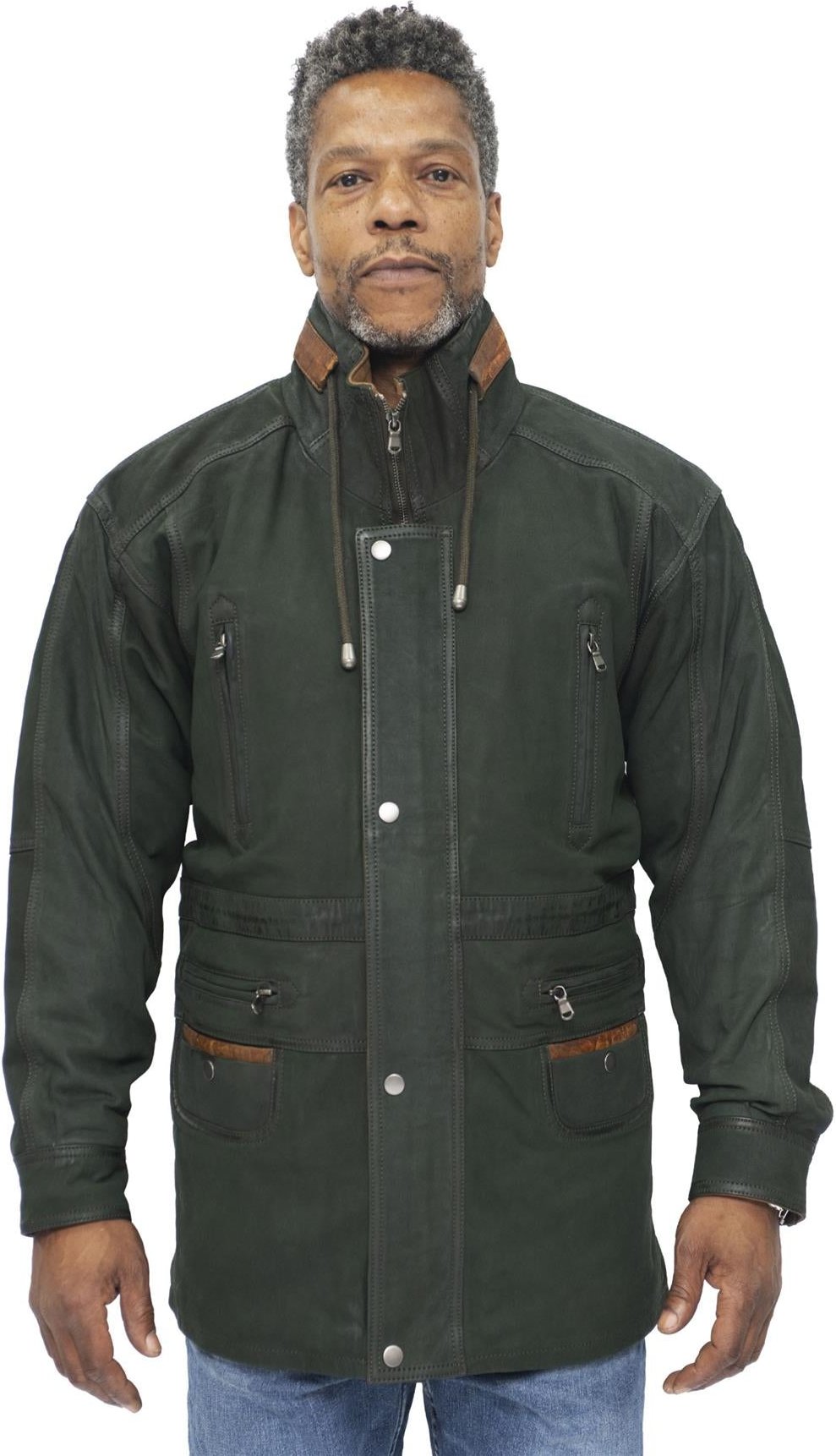 Herren-Parka-Mantel aus Nubukleder-Winnipeg