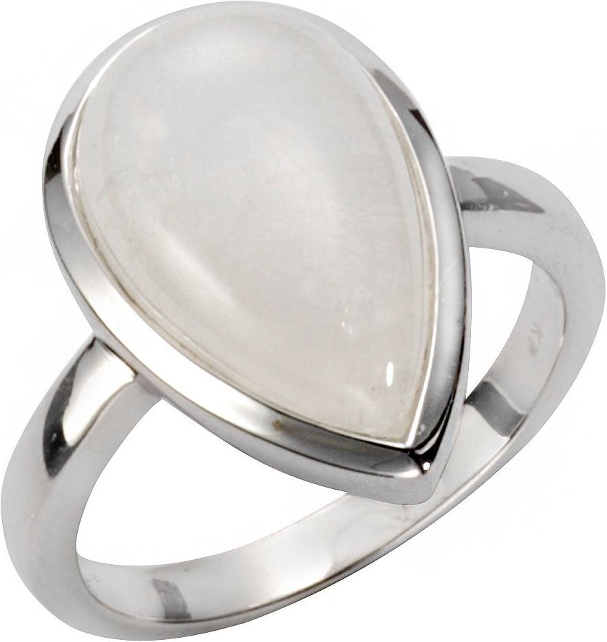 Jamelli Ring 925 Silber rhodiniert mit Rainbow Mondstein