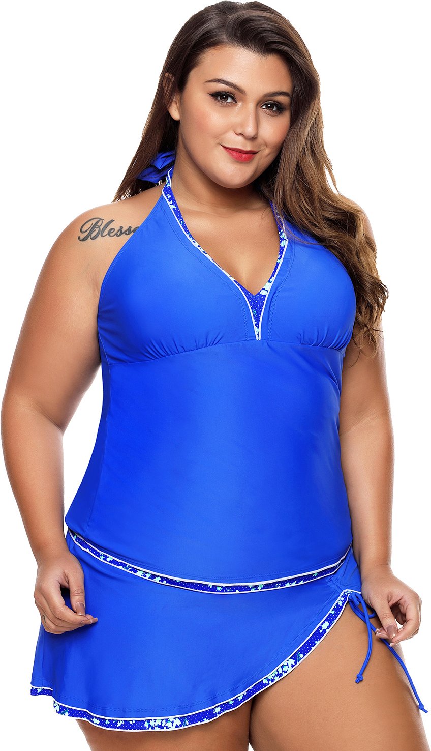 Halter Tankini Badeanzug in Übergrößen