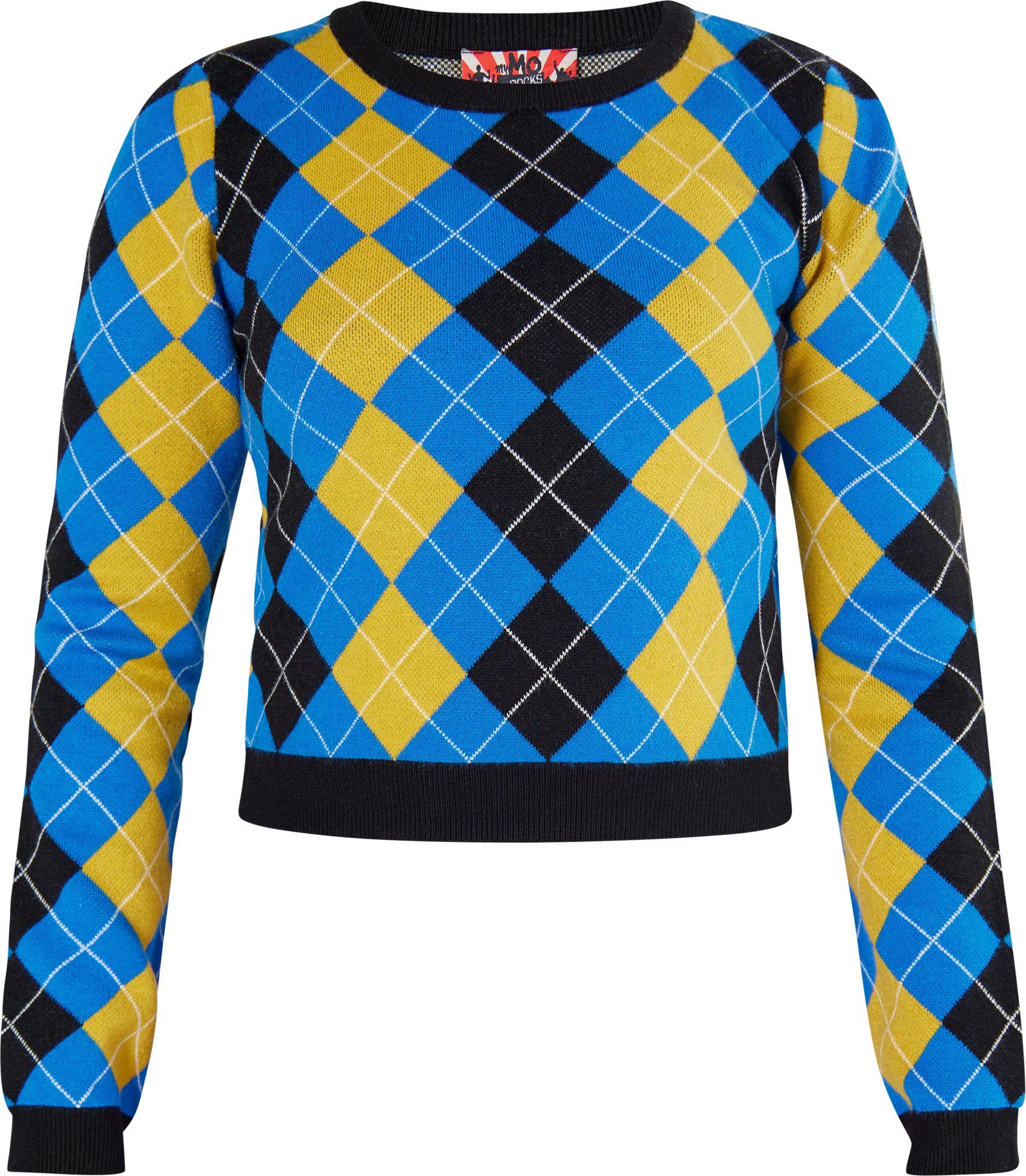 Mymo Strickpullover Damen Schwarz Blau Mehrfarbig