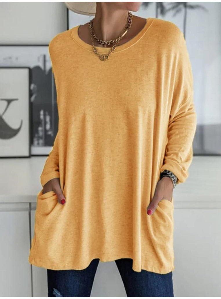 Thumbnail - Damen T-Shirt mit Rundhalsausschnitt und langen Ärmeln in voller Größe