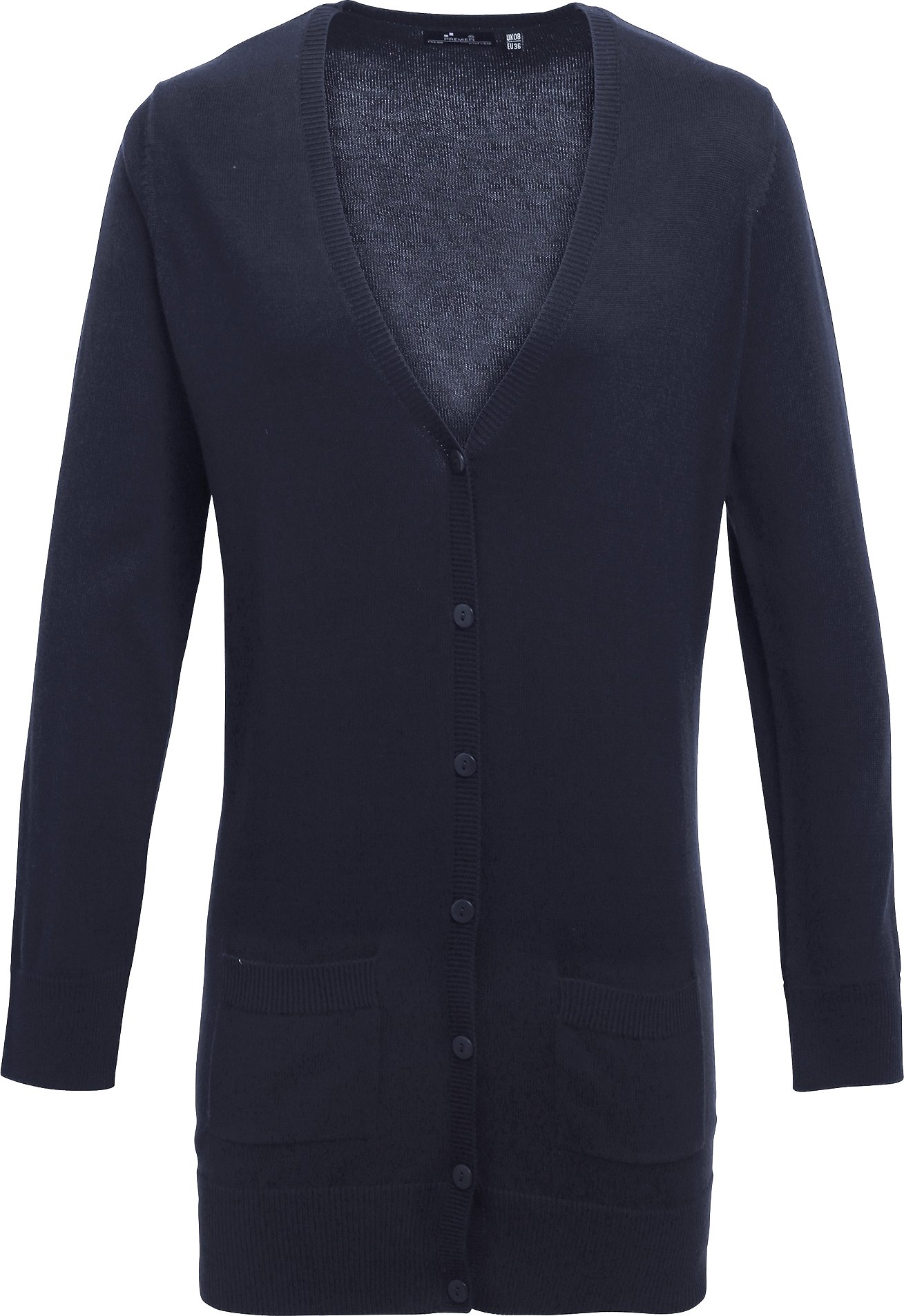 Premier Womens/Ladies Longline V-Ausschnitt Strickjacke (Navy)