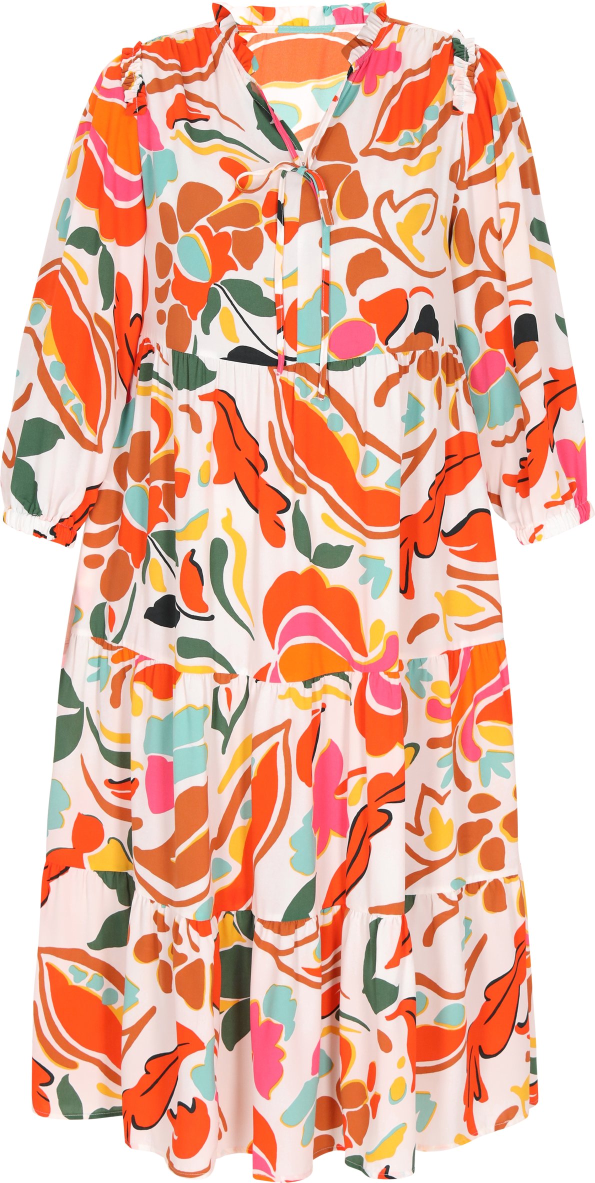 usha Kleid in großen Größen Frauen mehrfarbig orange