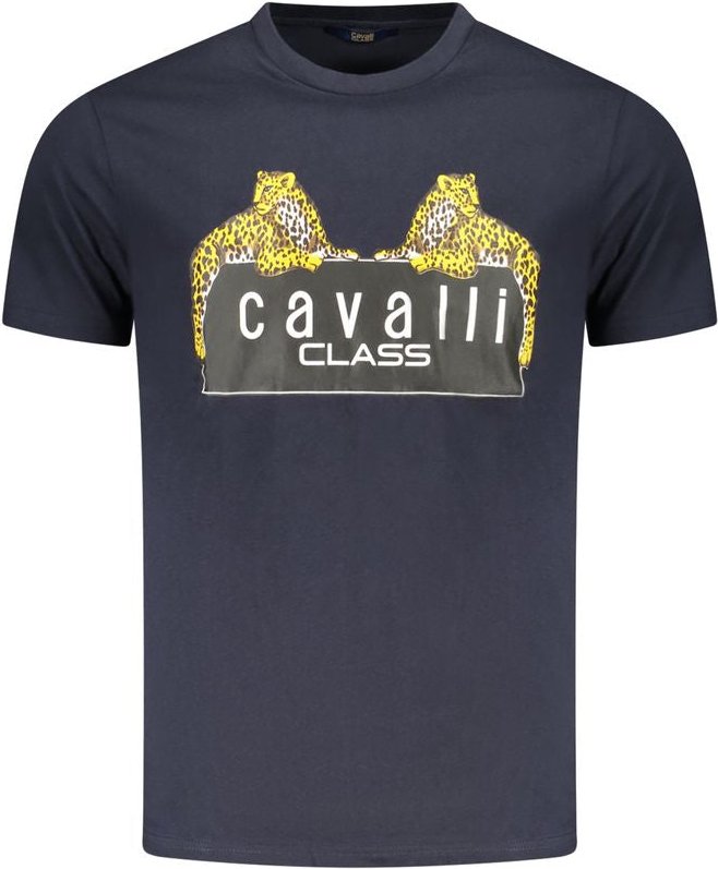 Cavalli Class Blaue Baumwolle Herren T-Shirt