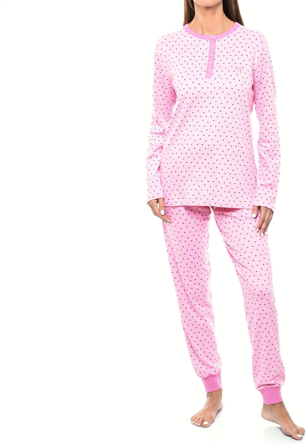 KLP1 Damen-Winterpyjama mit langen Ärmeln