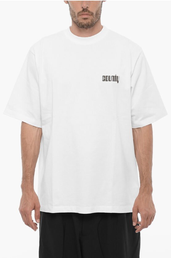 Bedrucktes DISCO GOD T-Shirt mit Rundhalsausschnitt in Weiß