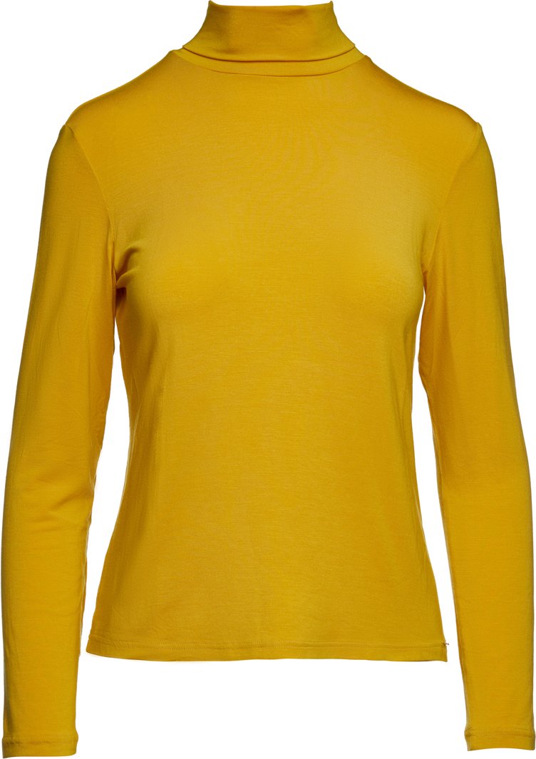 Gelber langärmeliger Pullover mit Polokragen