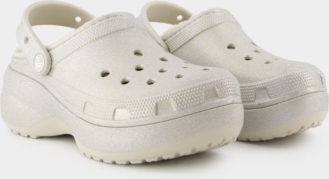 Sandalen Classic Platform Glitter - Crocs - Synthetik - Silber