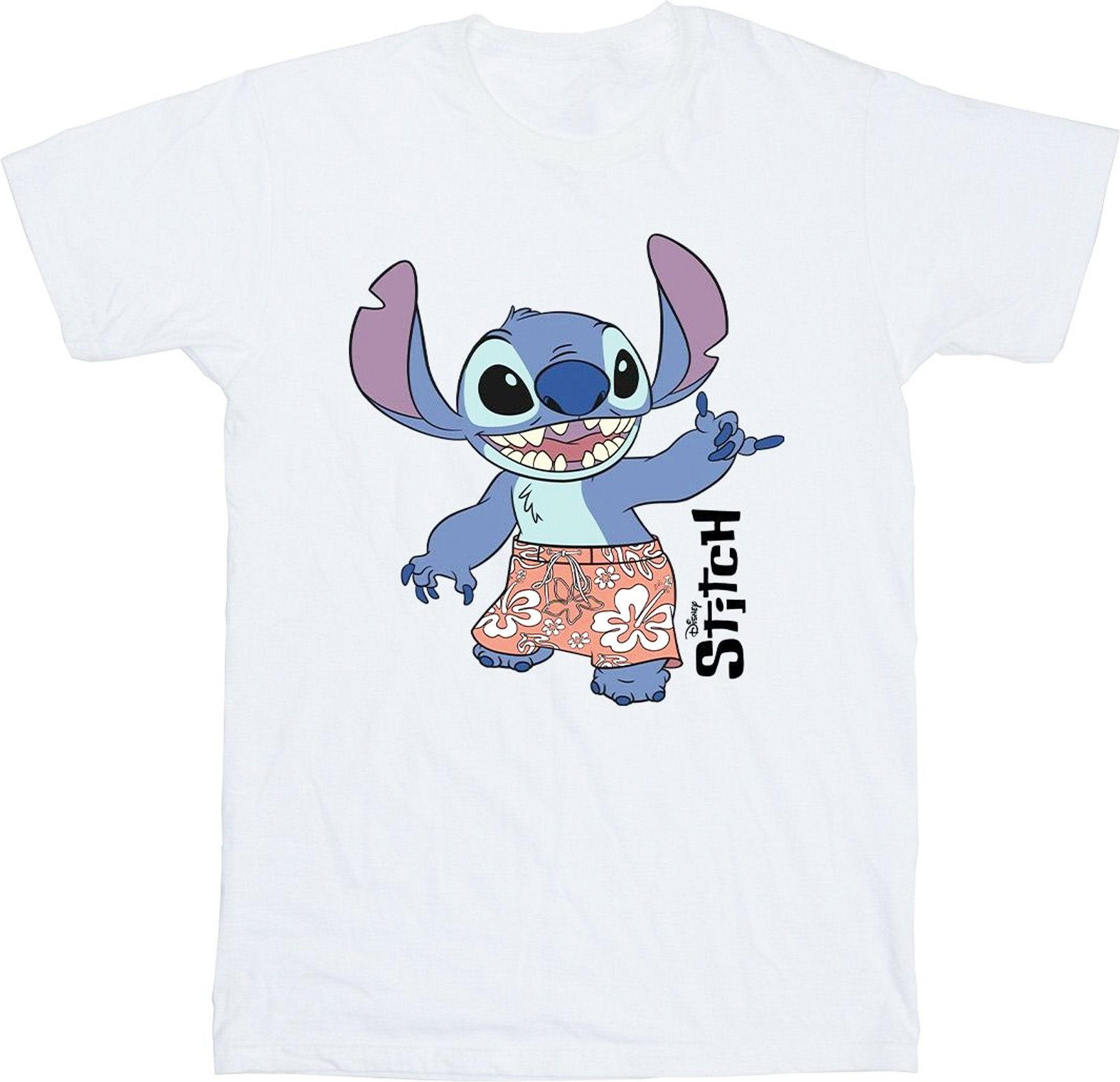 Disney Mädchen Lilo & Stitch Bermuda-Shorts T-Shirt aus Baumwolle (Weiß)