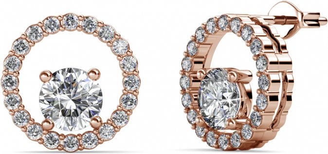 Desiree Ohrringe - Roségold und Kristall