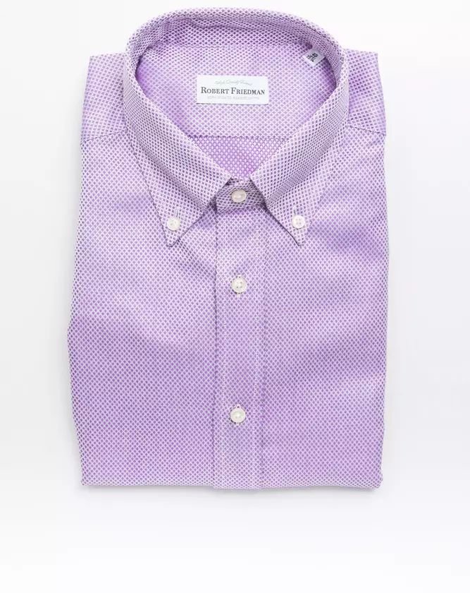 Lila gepunktetes Baumwollhemd