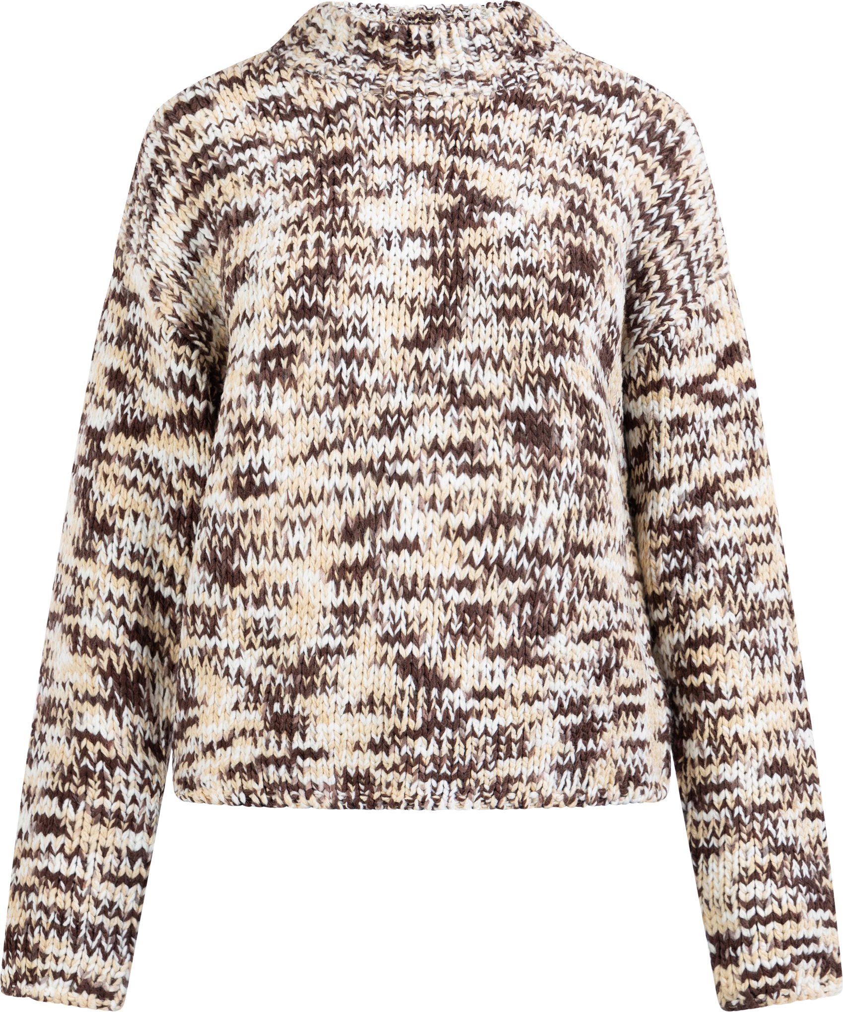 Thumbnail - Mymo Strickpullover Damen Braun Mehrfarbig