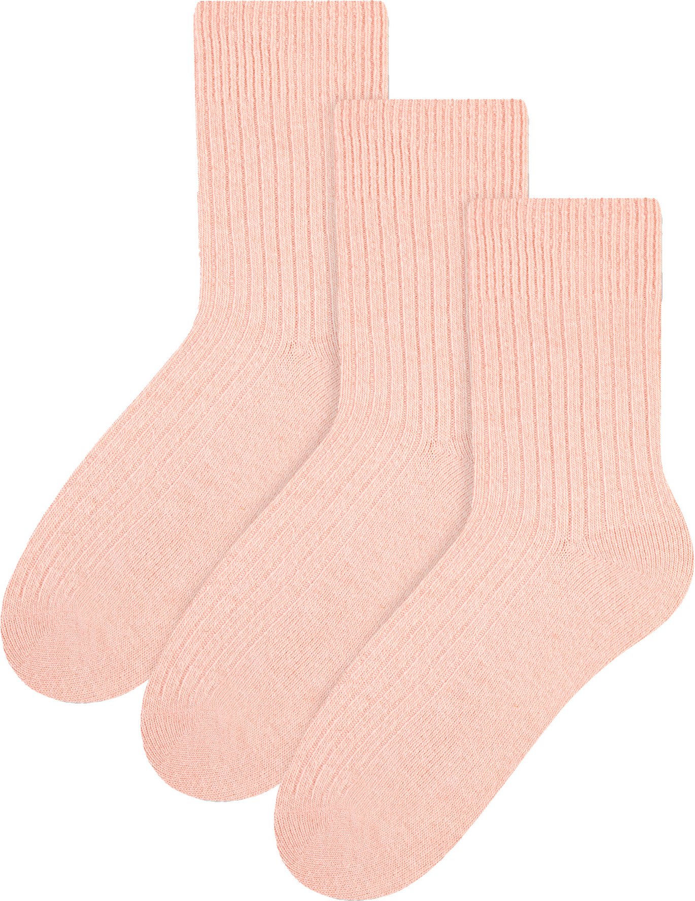3 Paar Womens Wool Dress Socks | Steven | Ladies Breathable Cushioned Socks - Light Pink