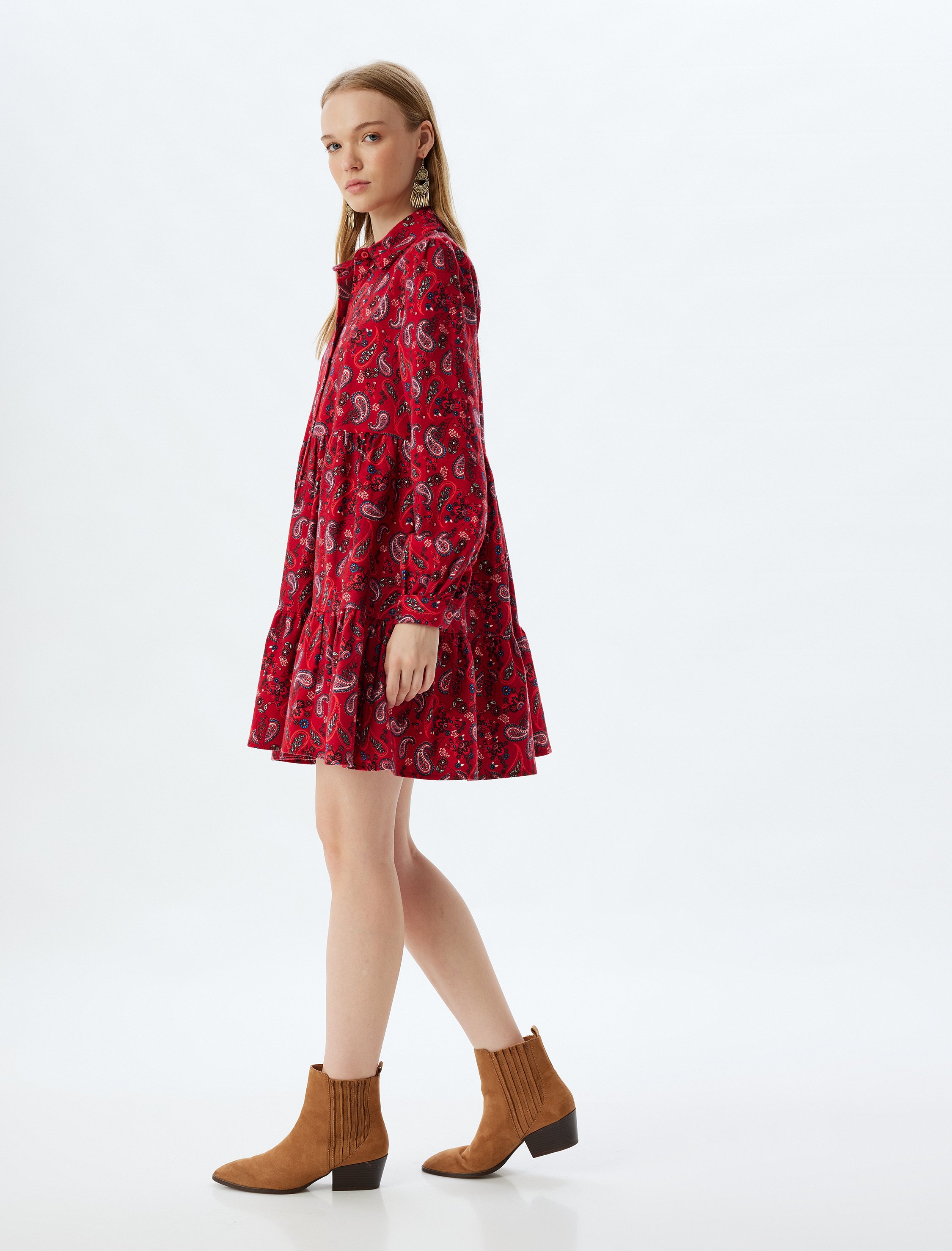 Koton Kleid Mini Länge Geschichtet Kleid
