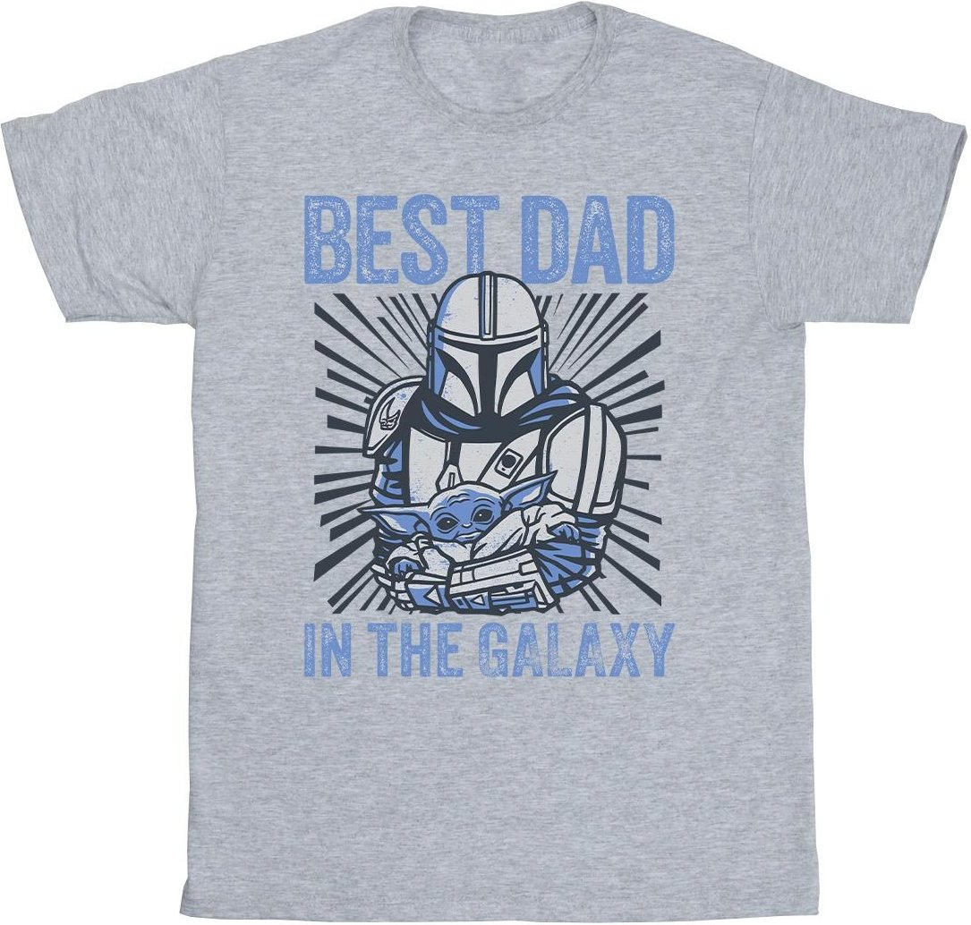 Star Wars - "Mandalorian Best Dad Galaxy" T-Shirt für Herren (Grau)
