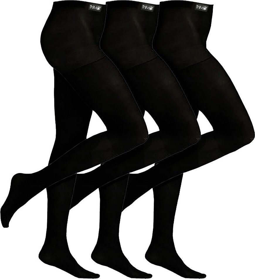 3 Paar Multipack Mädchen Thermostrumpfhosen für den Winter | THMO | Schwarz Warme Strumpfhosen Ideal für die Schule - Sc...