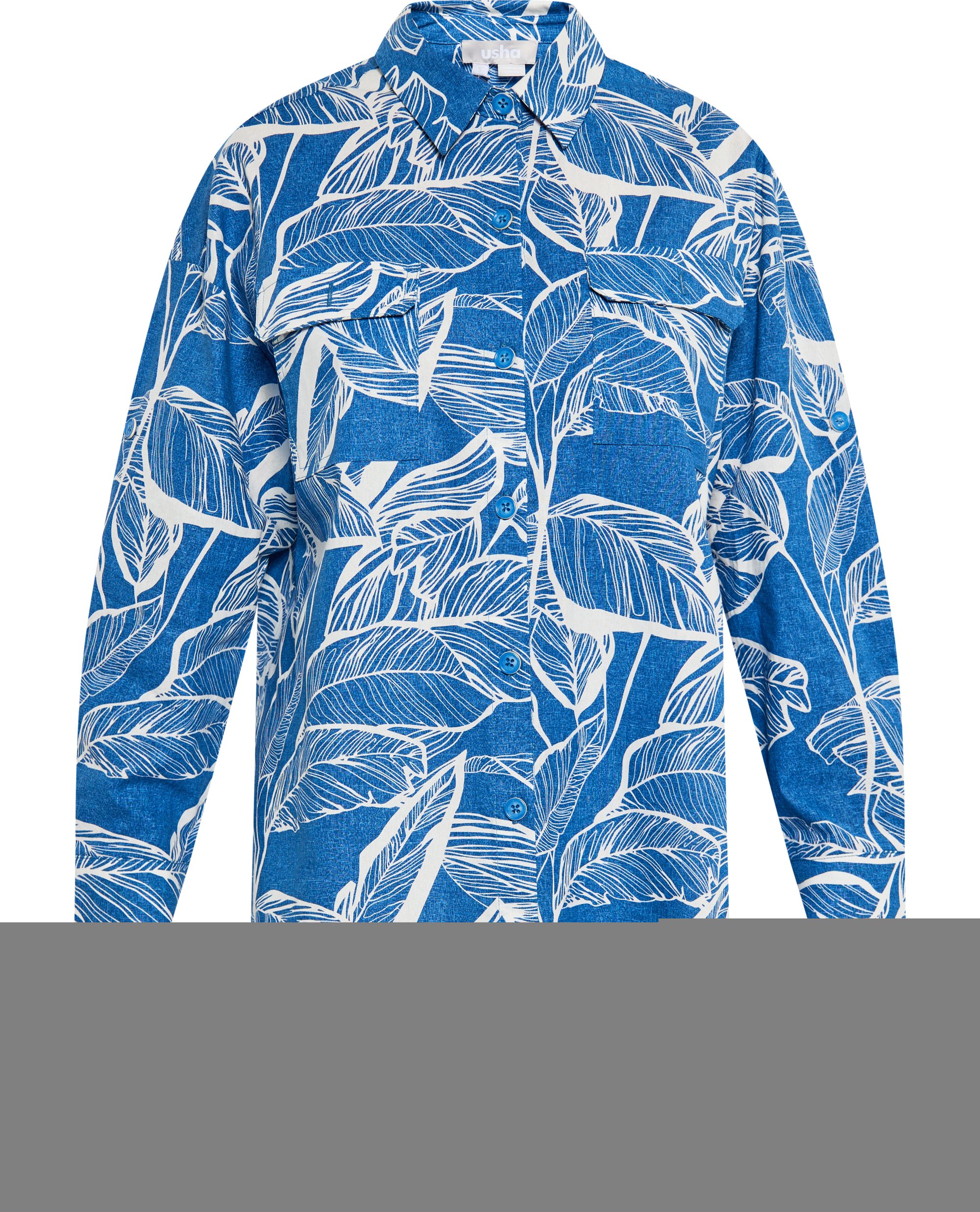 usha Hemd Damen Blau Wollweiss