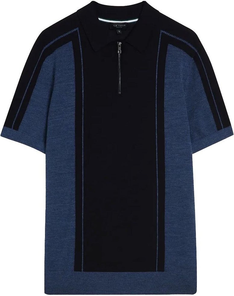 Ted Baker Jesty Mens Navy Wolle Polo -Hemd
