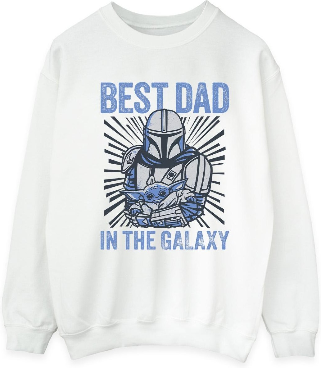 Star Wars - "Mandalorian Best Dad Galaxy" Sweatshirt für Herren (Weiß)