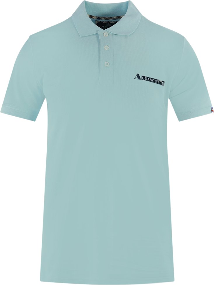 Aquascutum Boxed Logo Hellblaues Poloshirt