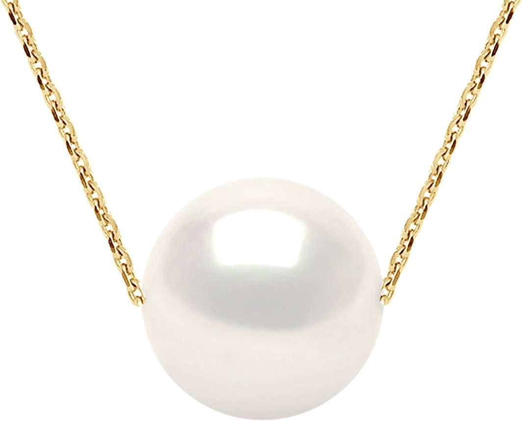 DIADEMA - Halskette - Echte Süßwasserperlen - Kabelkette in Gelbgold