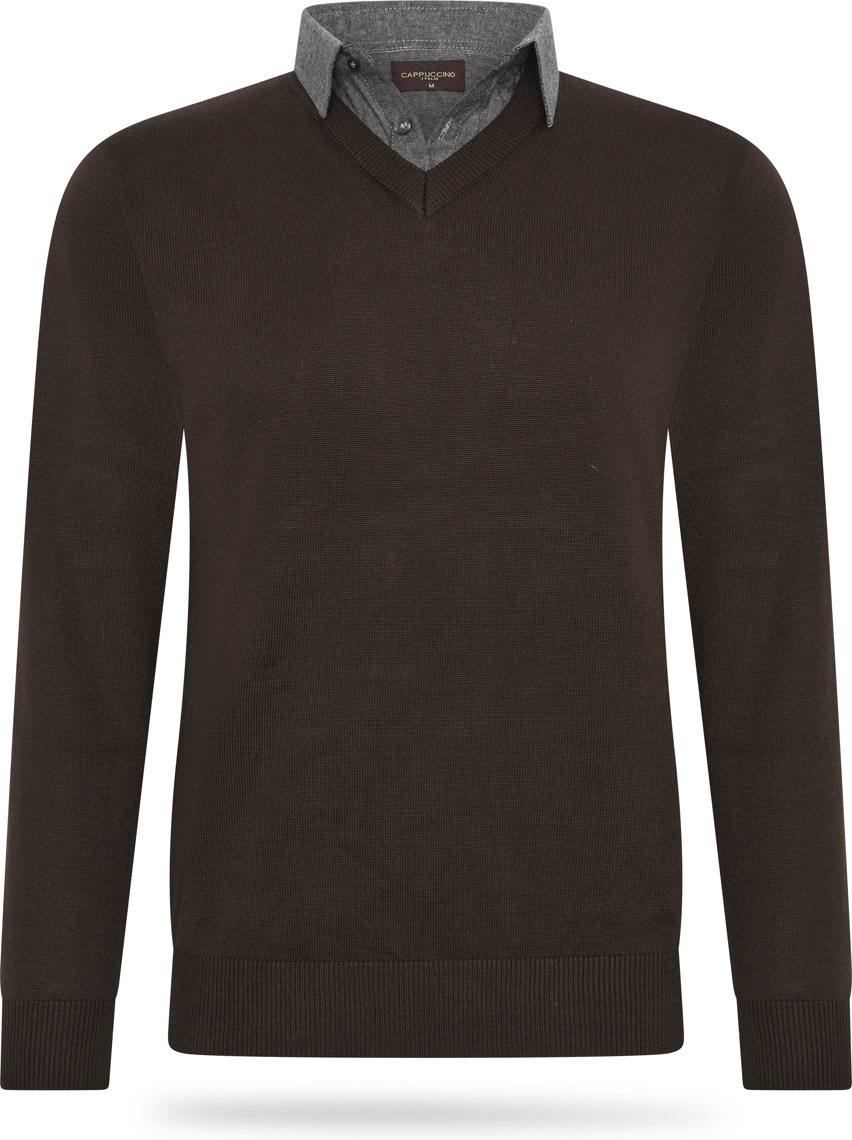 Cappuccino Italia Mock Pullover für Herren. Der Mock Pullover besteht aus 50% Baumwolle und 50% Acryl und hat eine norma...