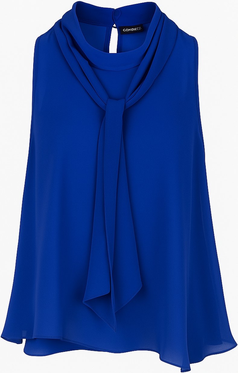 Ärmellose Fliegebluse in Kobaltblau – Conquista