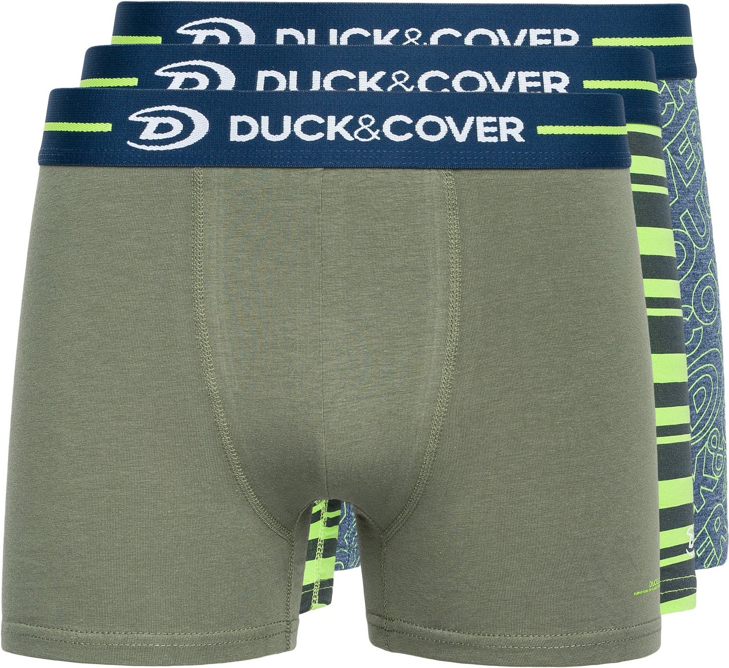 Duck and Cover - "Amero" Boxershorts für Herren (3er-Pack) (Grün/Blau/Grau)