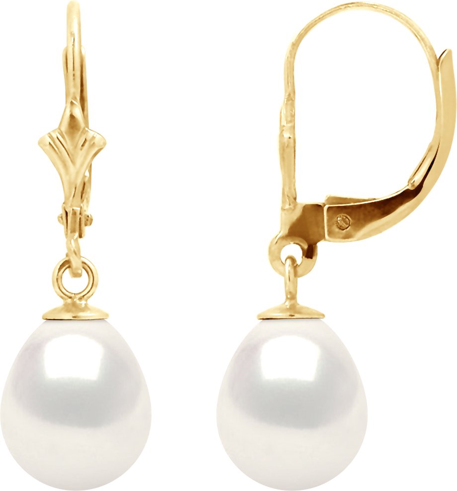 DIADEMA - Ohrringe - Gelbgold und echte Süßwasserperlen