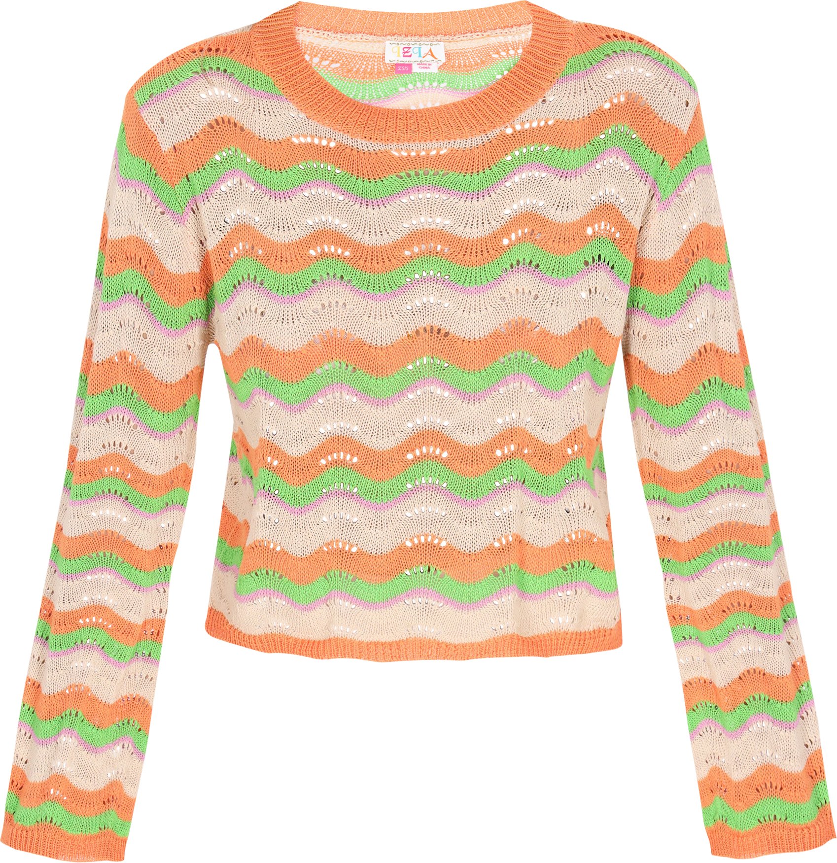 IZIA Pullover Frauen orange mehrfarbig