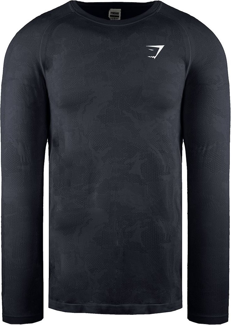 Gymshark Geo Herren schwarz nahtloses Oberteil