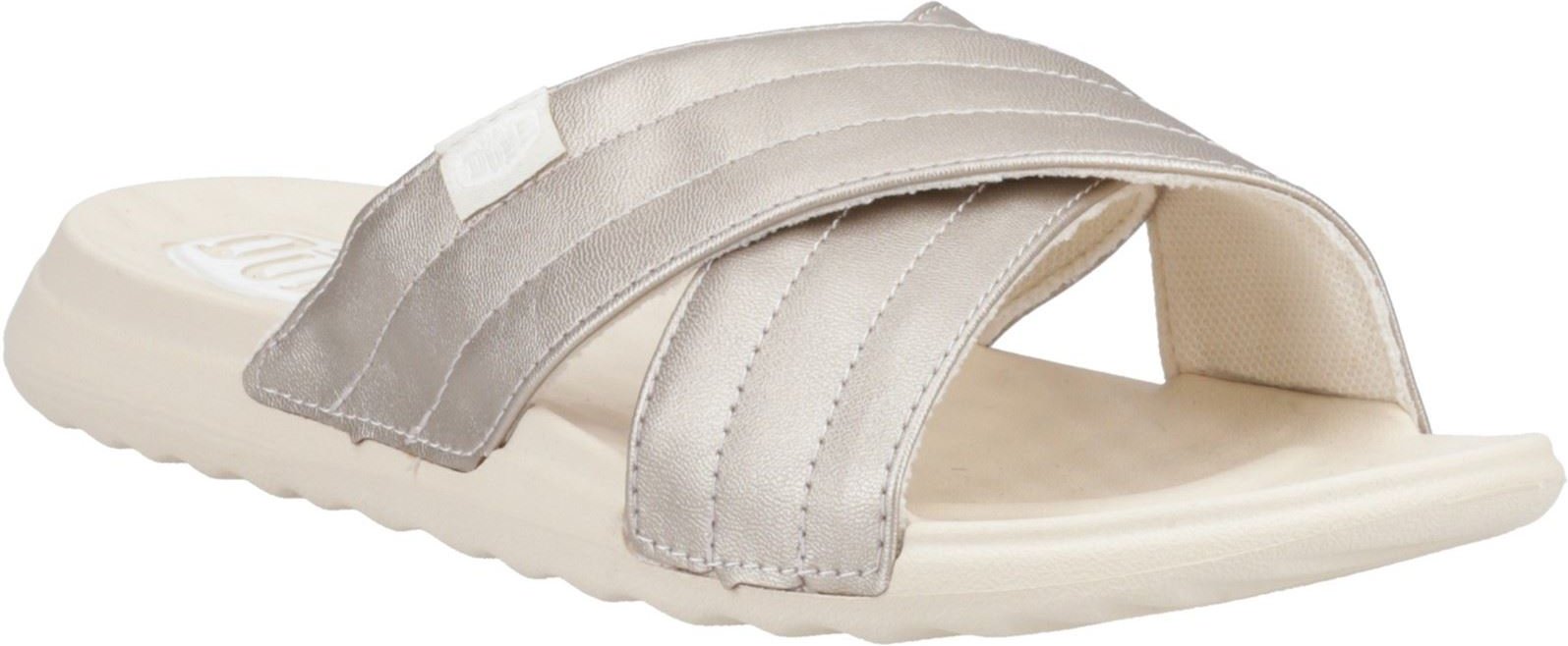 HEYDUDE Christi Slide Distressed Polyurethan Damen Metallic Sandalen