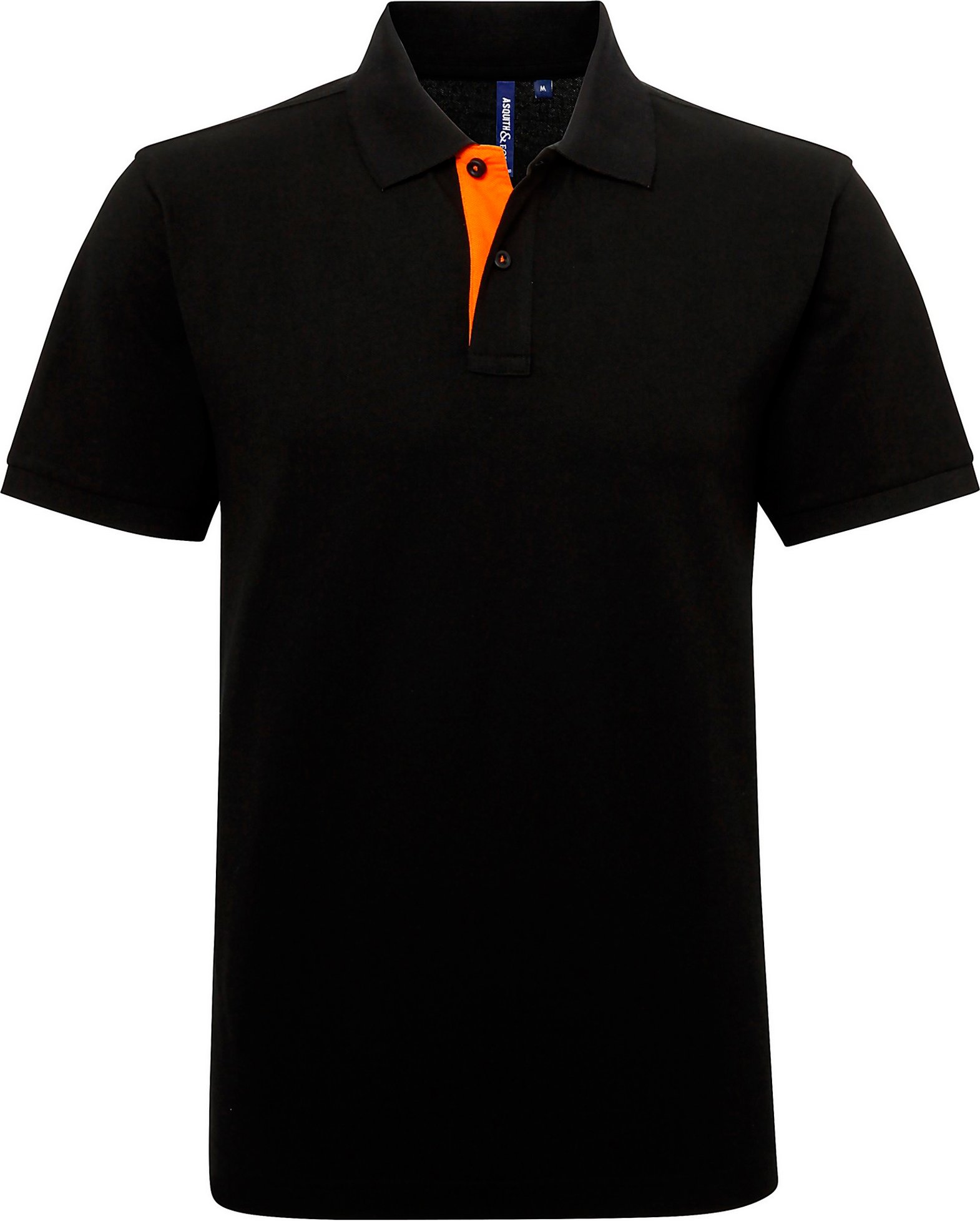 Asquith & Fox Herren Classic Fit Kontrast-Poloshirt (Schwarz/Orange)