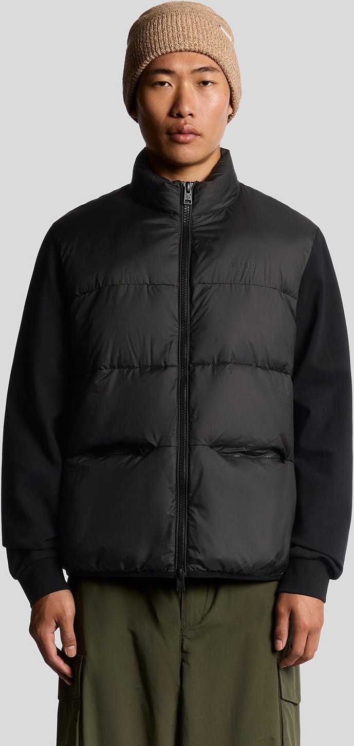 Lyle & Scott Hybrid-Steppjacke – Schwarz