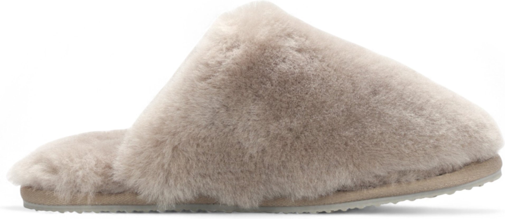 Damen Schaffell Hausschuhe Taupe Warm Winter Fell Pantolette - Aurora