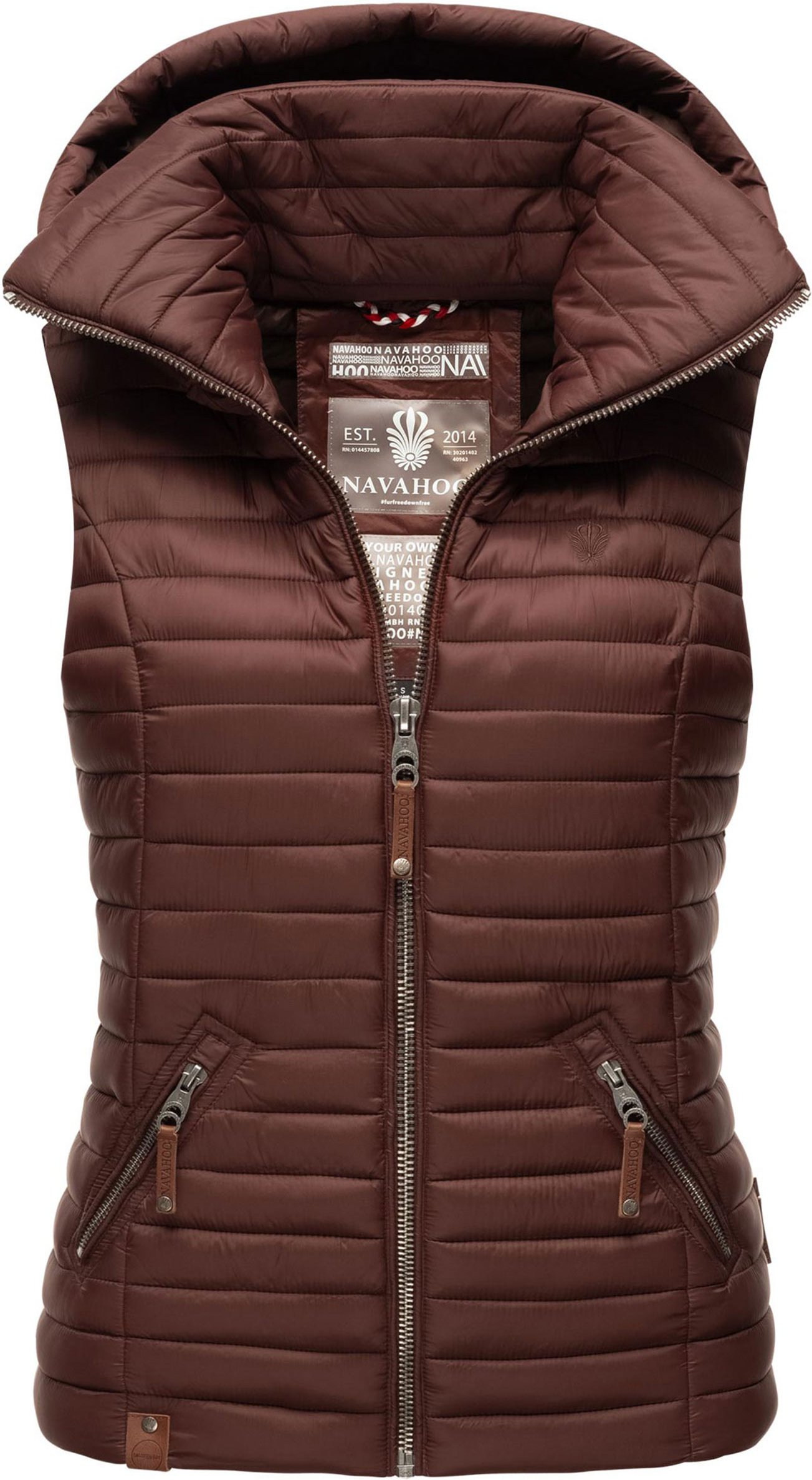 Navahoo Damen Steppweste Shadaa – Leichte Weste mit Abnehmbarer Kapuze