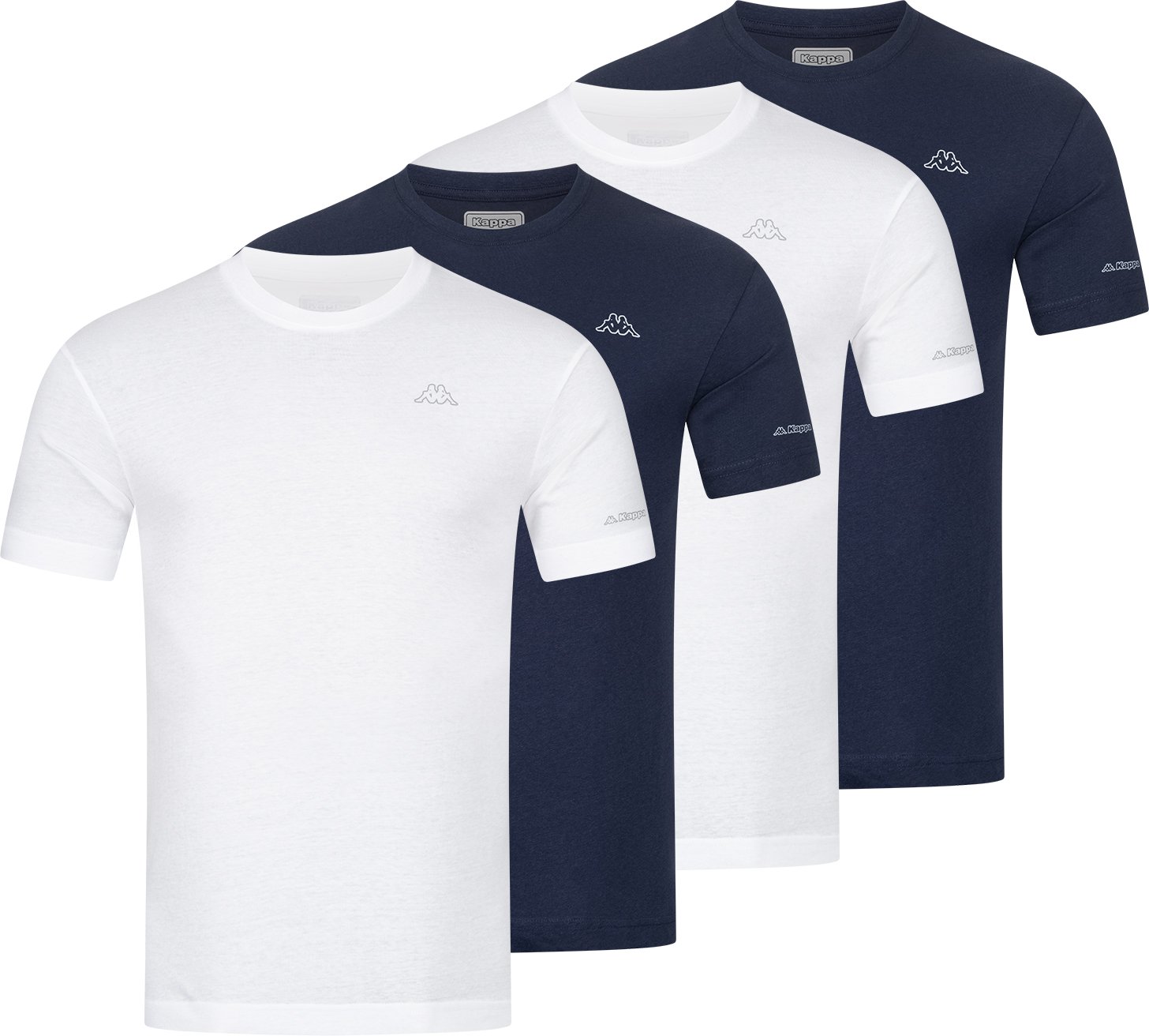 Kappa 4er Set T-Shirt BASIC in Blau/Weiß
