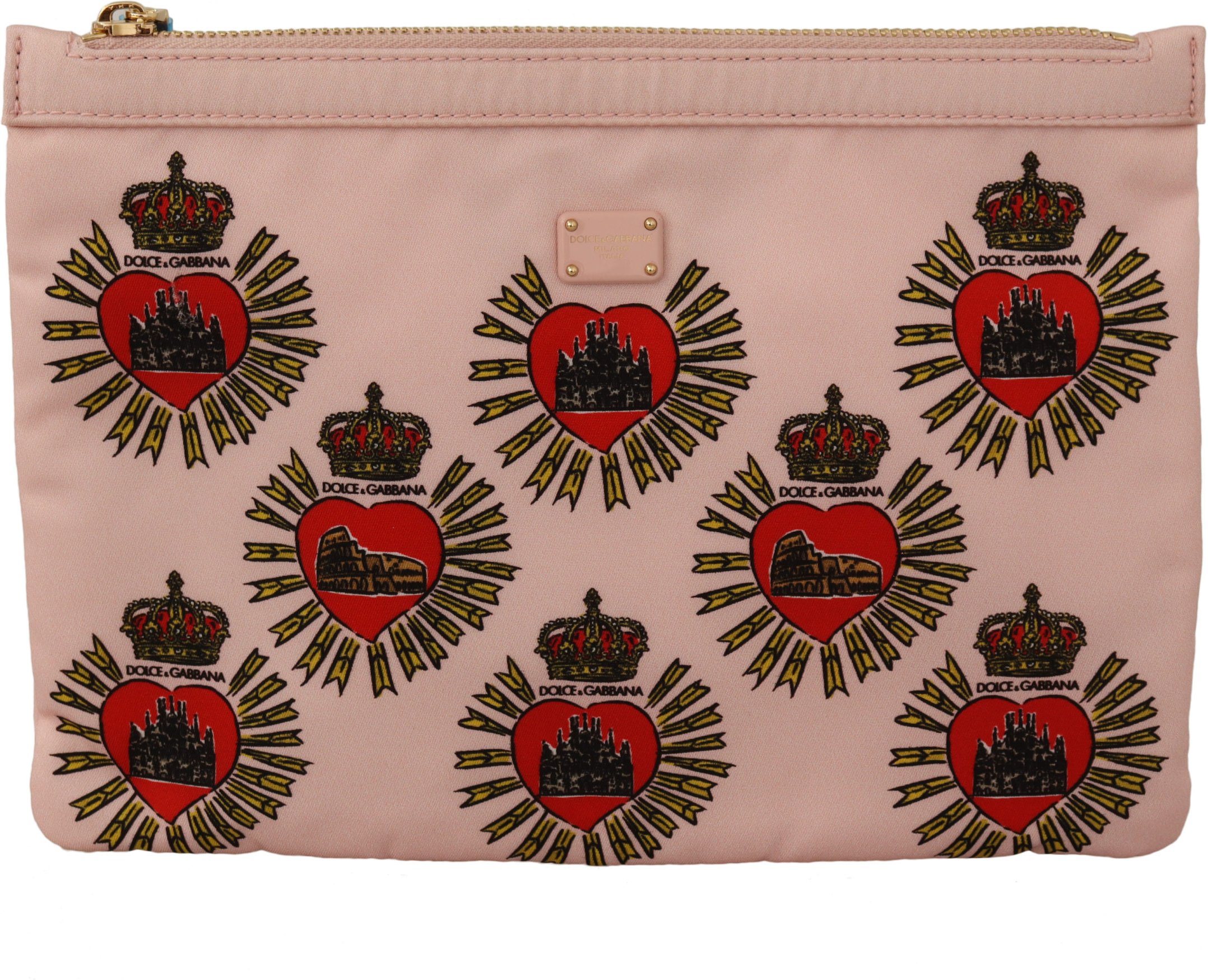 Dolce & Gabbana Clutch Pink D & amp; g Logo Devotion Heart Nylon Pouche de femme