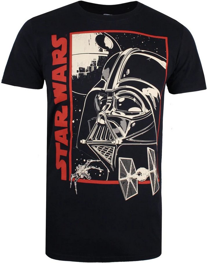 Star Wars - T-shirt - Homme (Noir / Rouge / Blanc cassé)