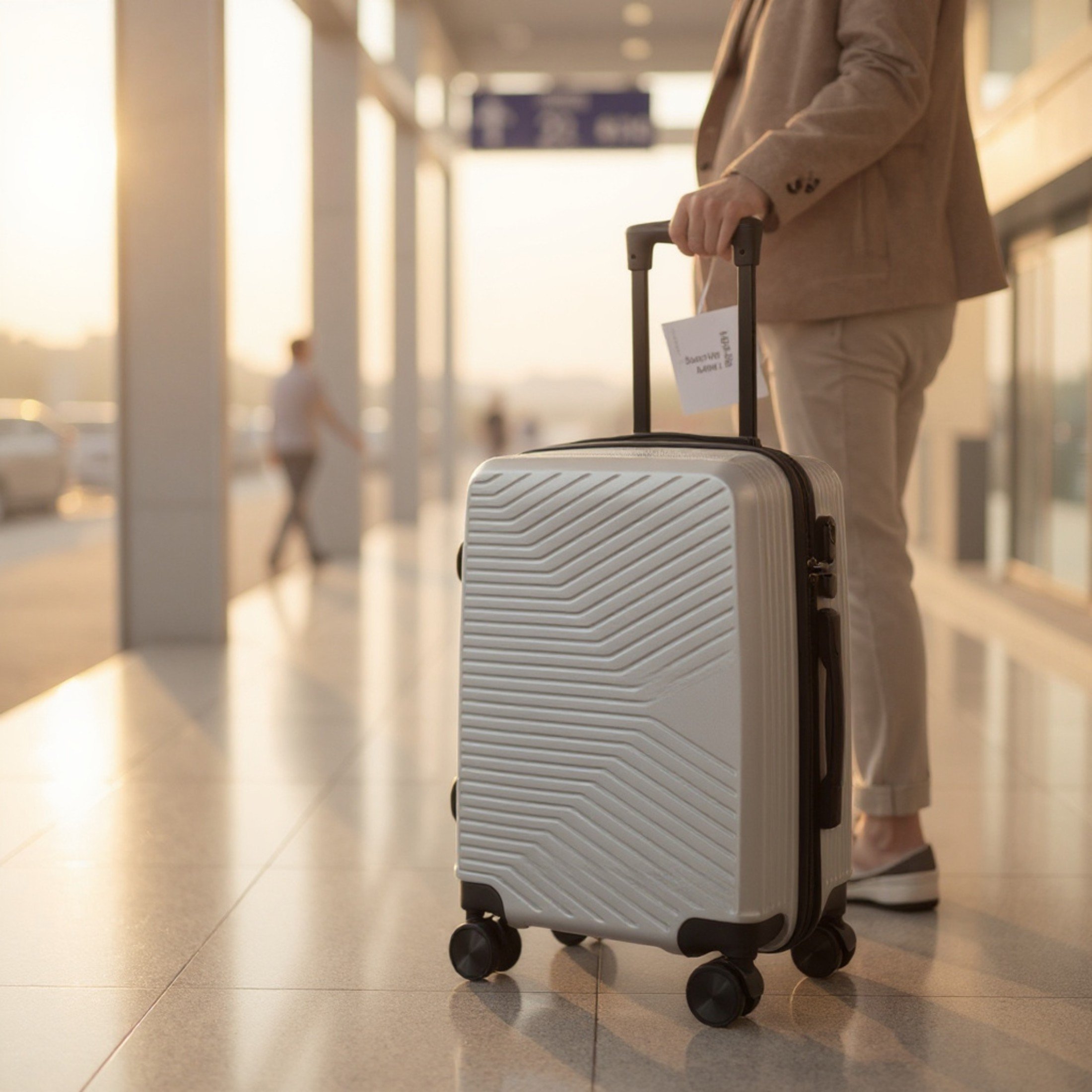 Hartschalen-Handgepäckkoffer, silberfarben, 48 x 37 x 20 cm, passend für Easyjet, Ryanair