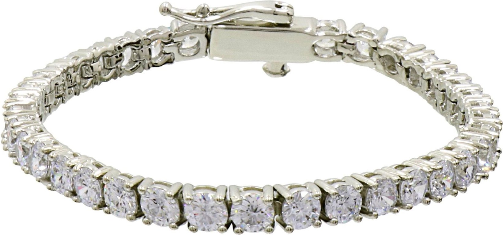 Fashionbox Armband Messing rhodiniert mit Zirkonia weiss 16 cm