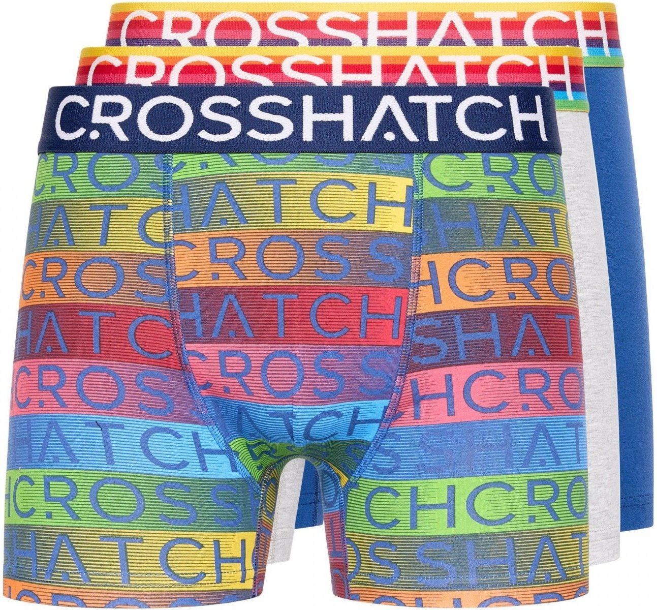 Crosshatch - "Rainbow Mix" Boxershorts für Herren(3er-Pack) (Blau)
