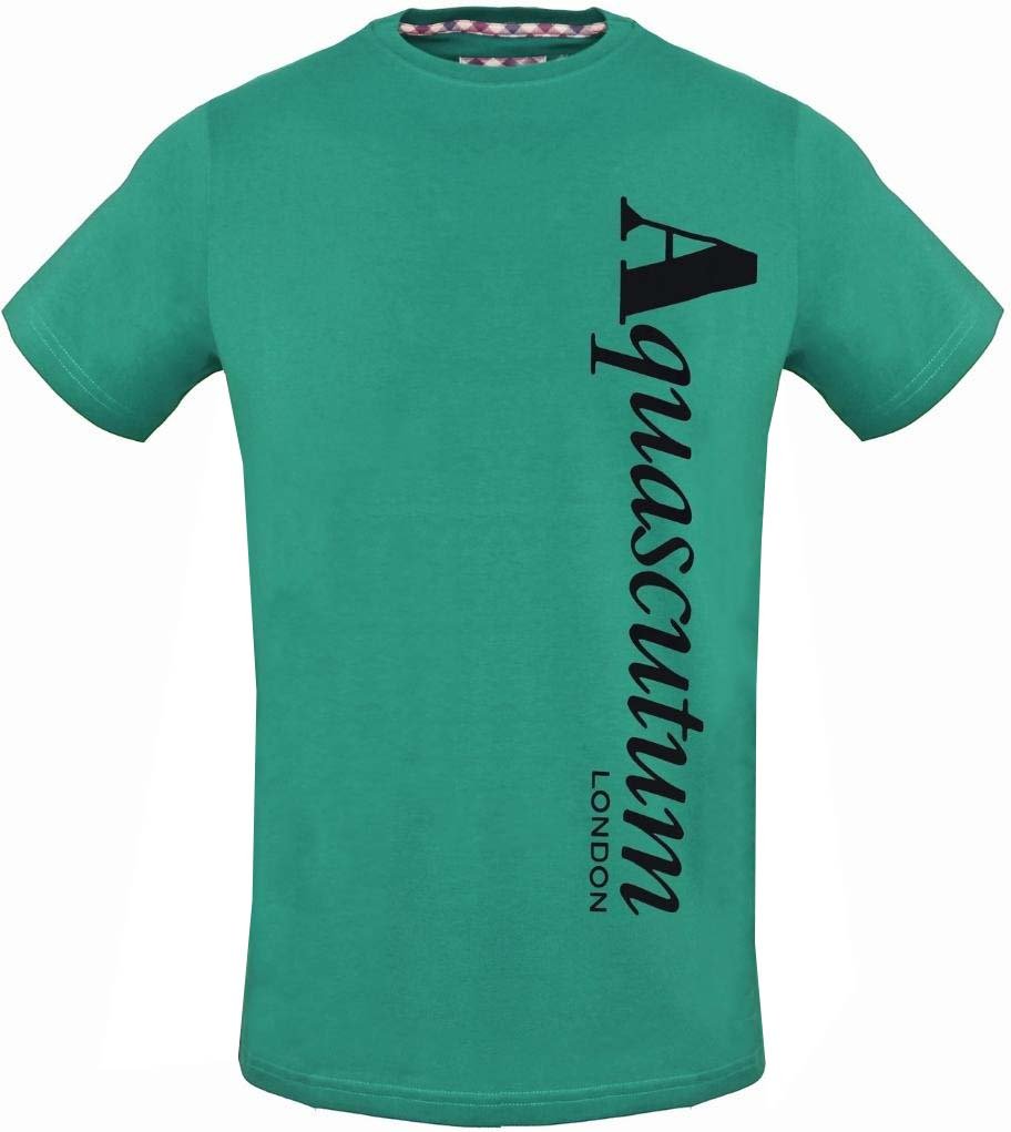 Aquascutum Vertikales Logo Grünes T-Shirt
