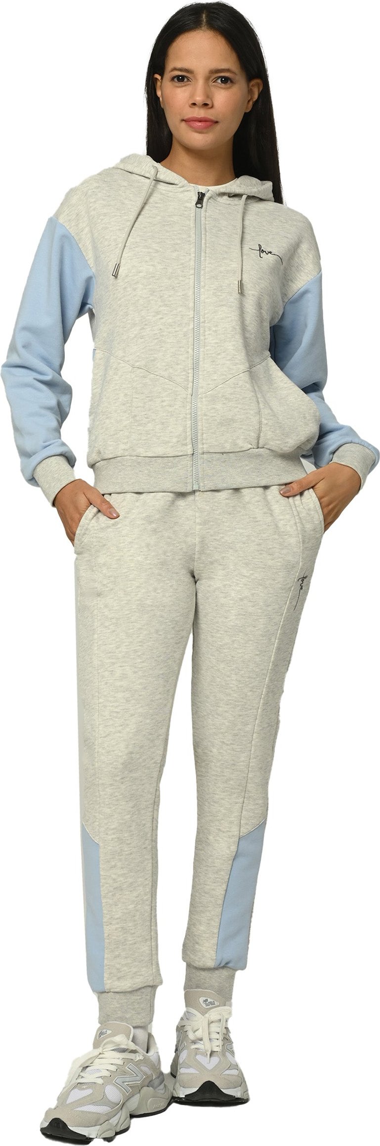 Tom Barron Damen-Trainingsanzug-Set Love mit Reißverschluss