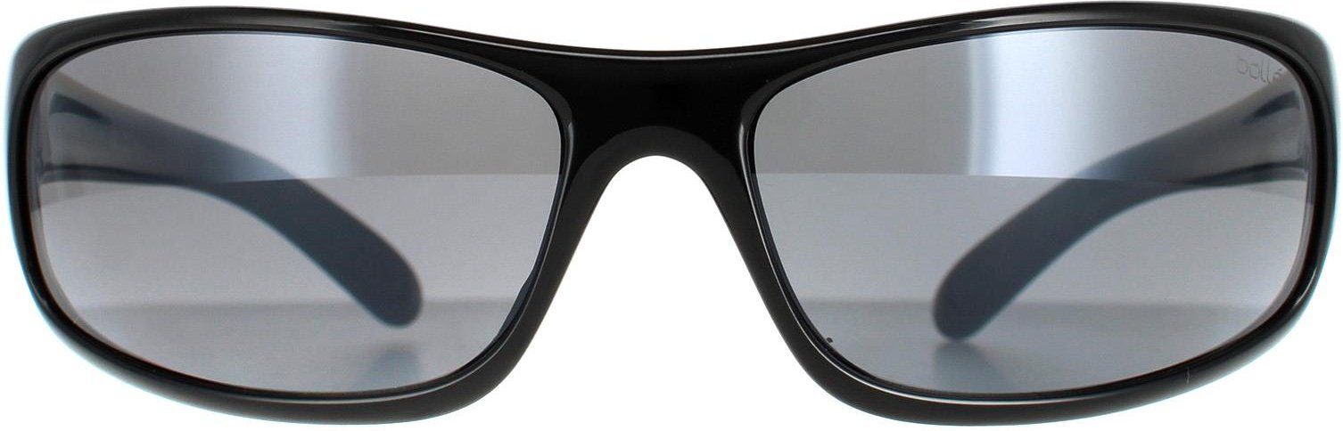 Bolle Wrap Herren Glänzend Schwarz Polarisierte TNS Sonnenbrille