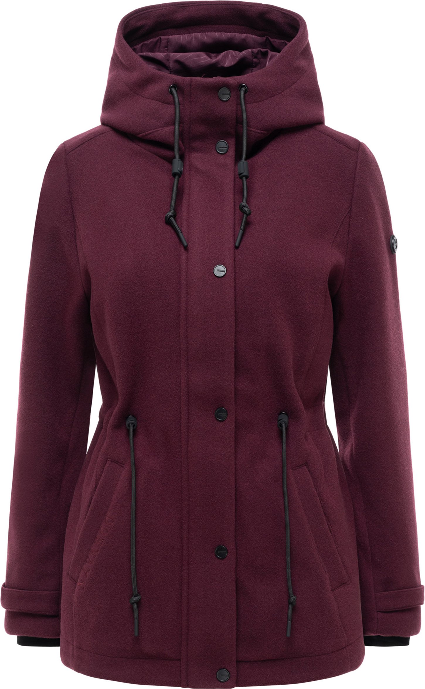 Navahoo Damen Übergangsjacke Lächelstern mit Kapuze in Wolle-Optik