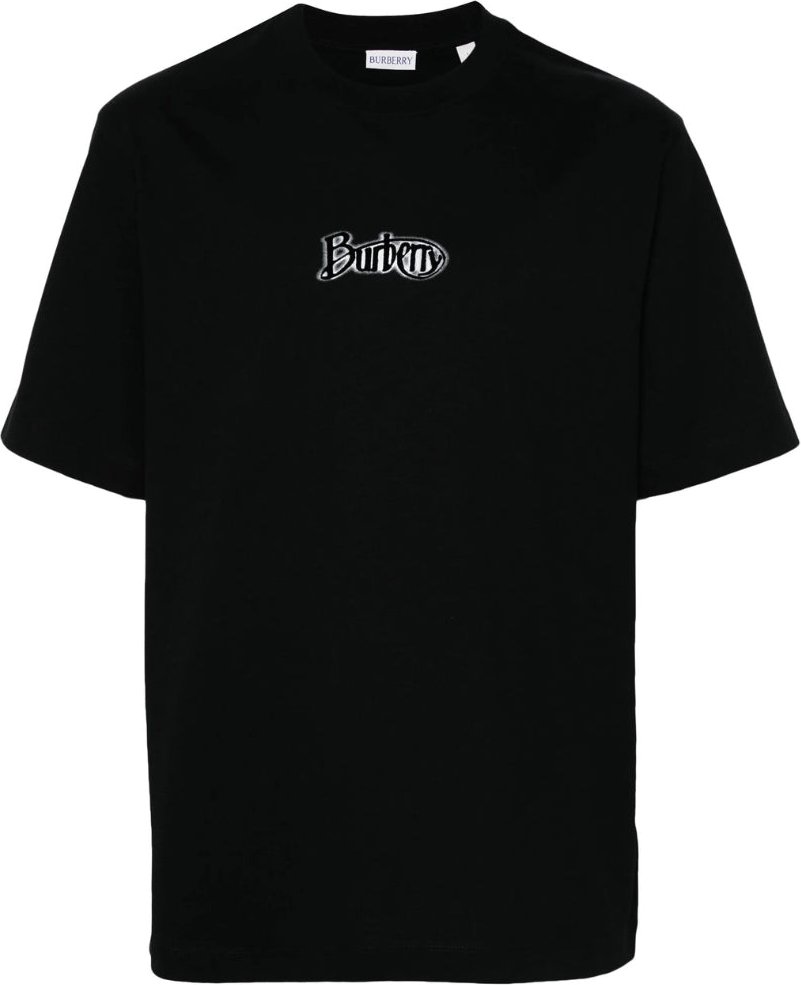 T-shirt In Kohleschwarz Mit Burberry-signaturlogo