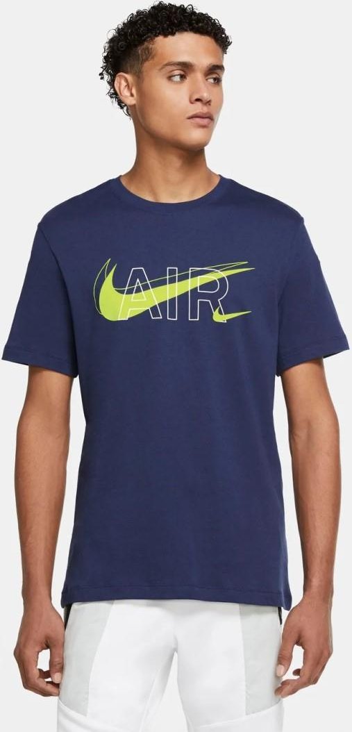 Nike Air Print Herren-Sportswear-T-Shirt mit mehreren Swooshs in Marineblau
