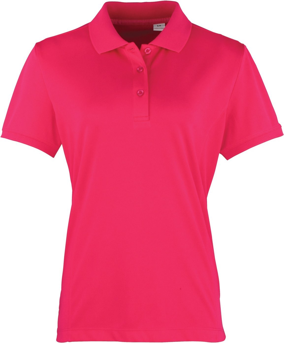 Premier Damen Coolchecker Piqué Polo-Shirt / Polohemd, Kurzarm (Hot Pink)